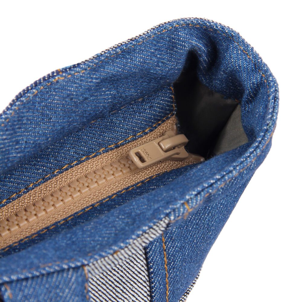 Denim Checkered Tote Bag - Image 4