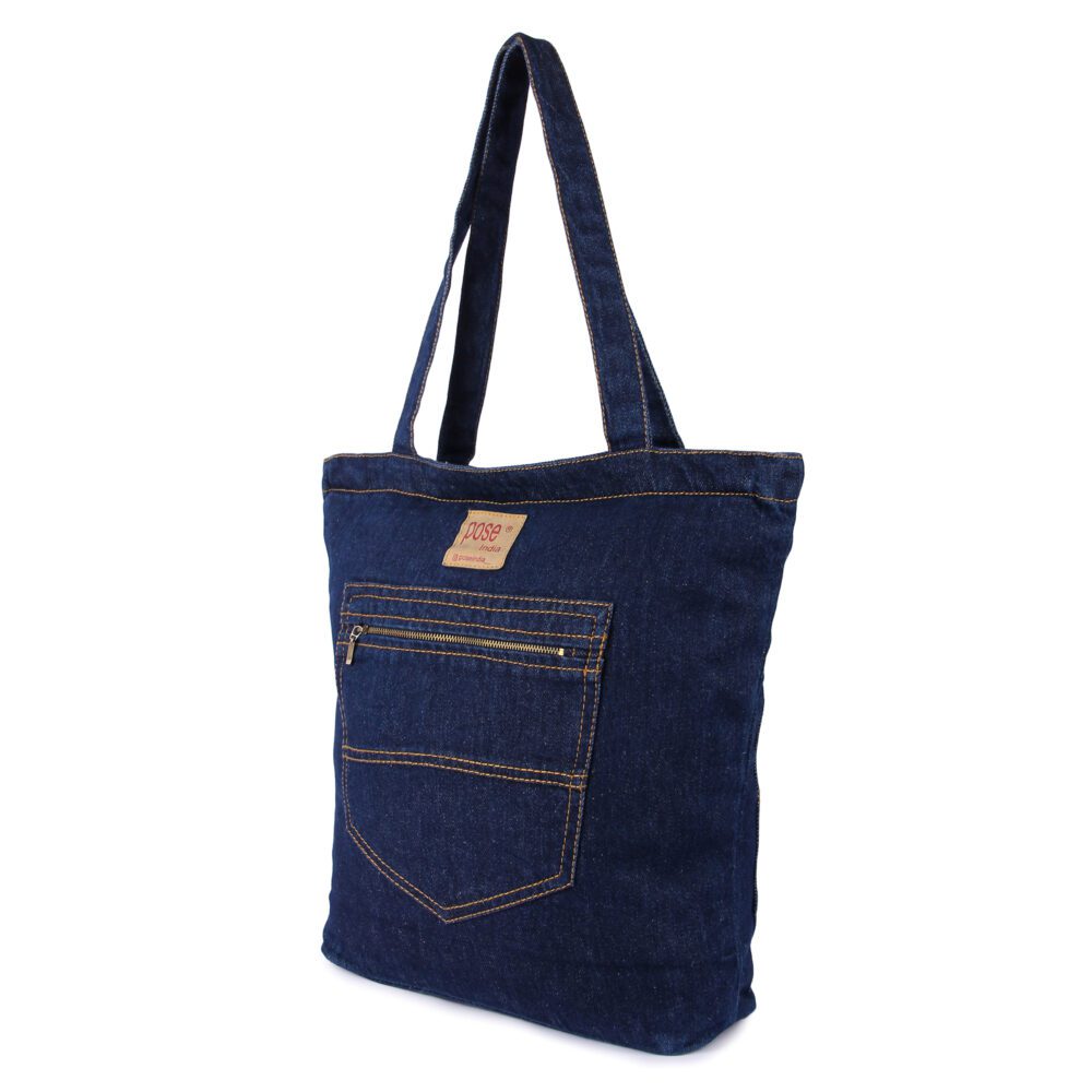 Denim Pocket Tote Bag - Image 13