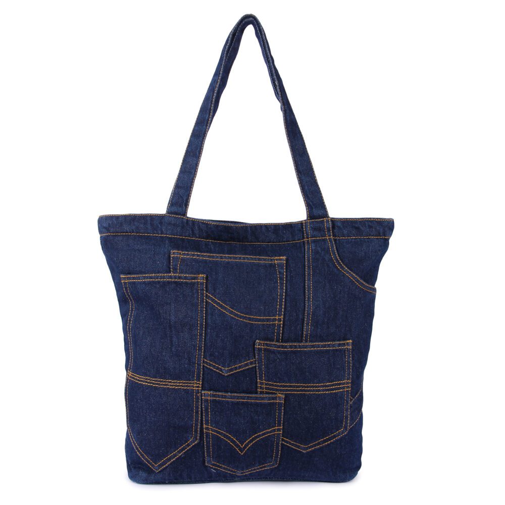 Denim Pocket Tote Bag - Image 11