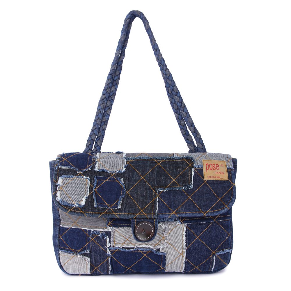 Denim Braided Handbag