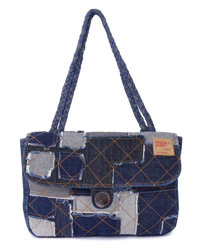 Denim Braided Handbag