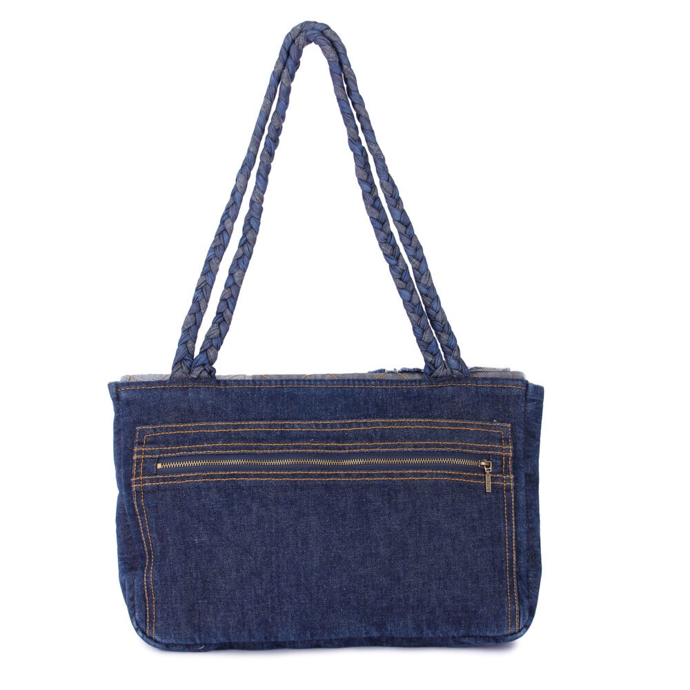 Denim Braided Handbag - Image 3