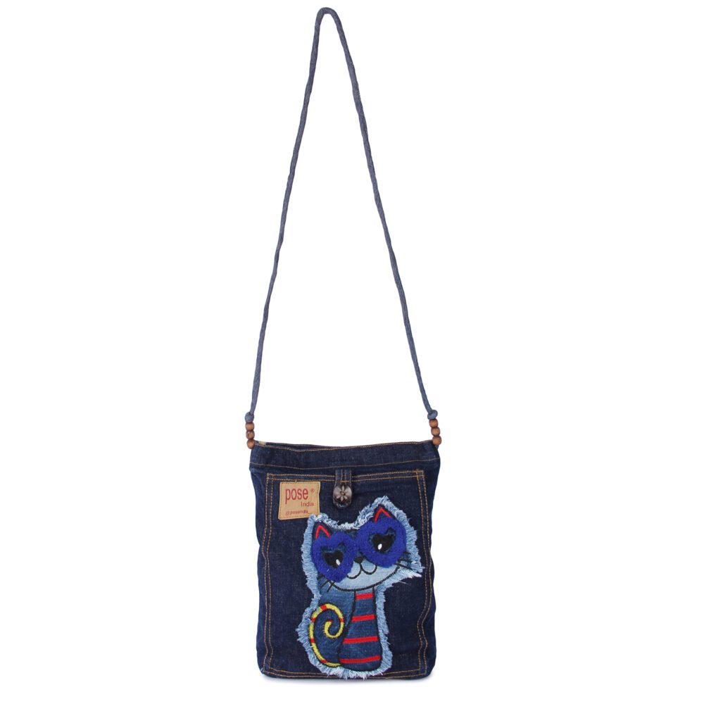 Denim Patch Sling Bag
