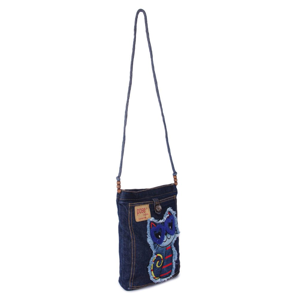 Denim Patch Sling Bag - Image 2