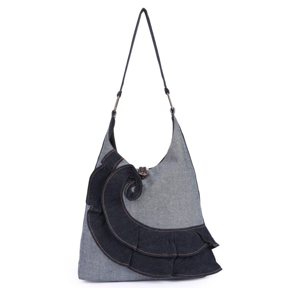 Denim Flower Tote Bag - Image 7