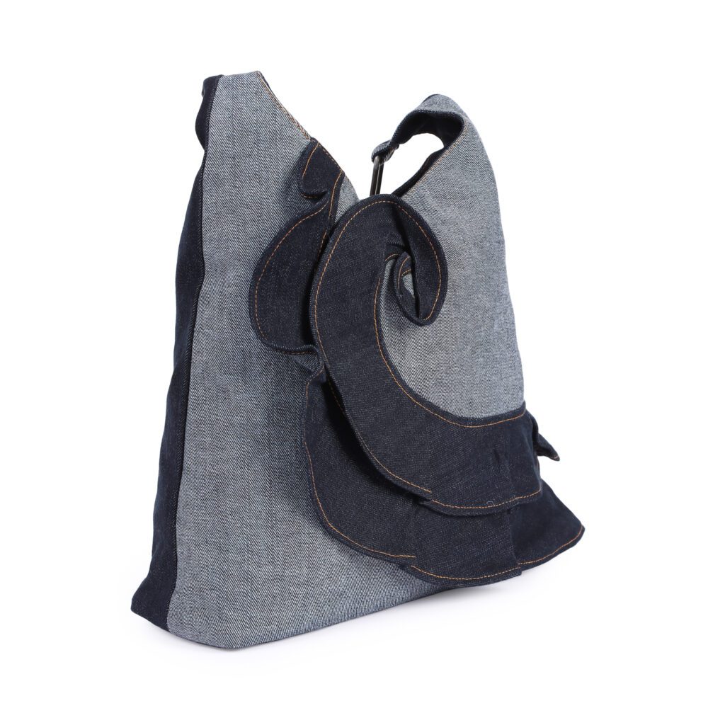 Denim Flower Tote Bag - Image 9
