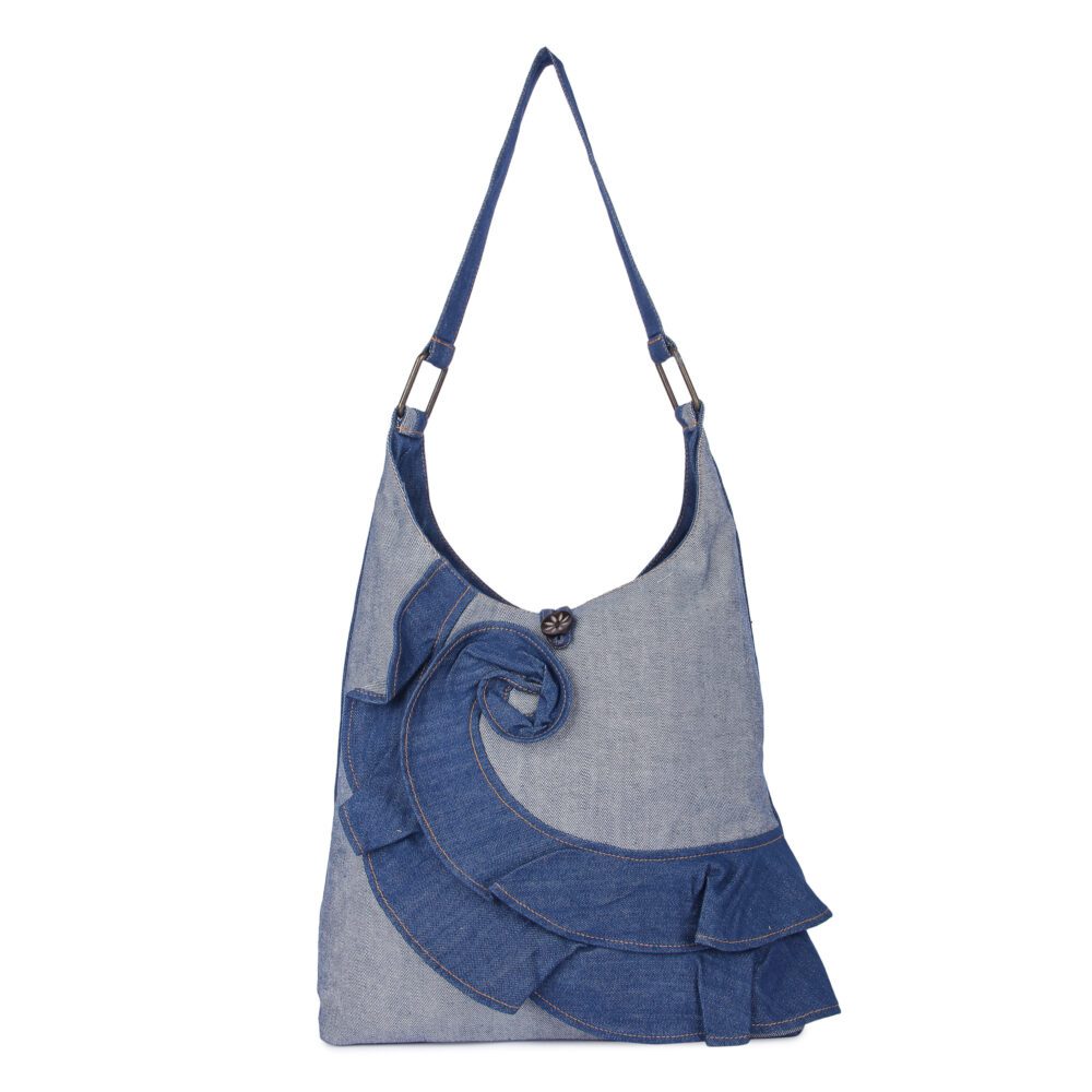 Denim Flower Tote Bag