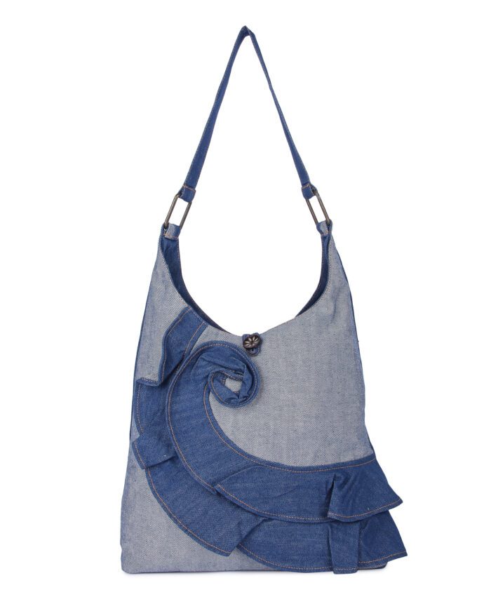 Denim Flower Tote Bag