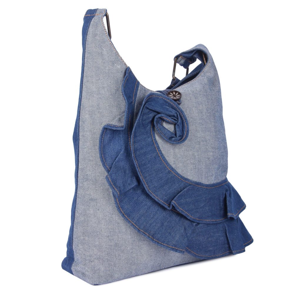 Denim Flower Tote Bag - Image 2