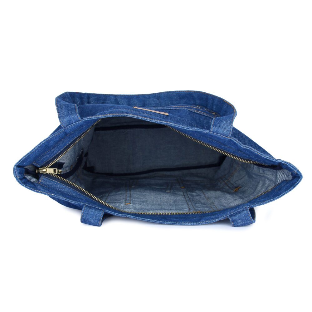 Denim Pocket Tote Bag - Image 5