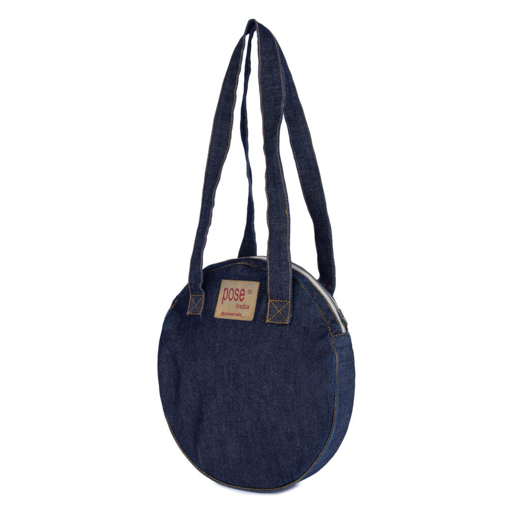 Stylish Denim Round Bag - Image 3