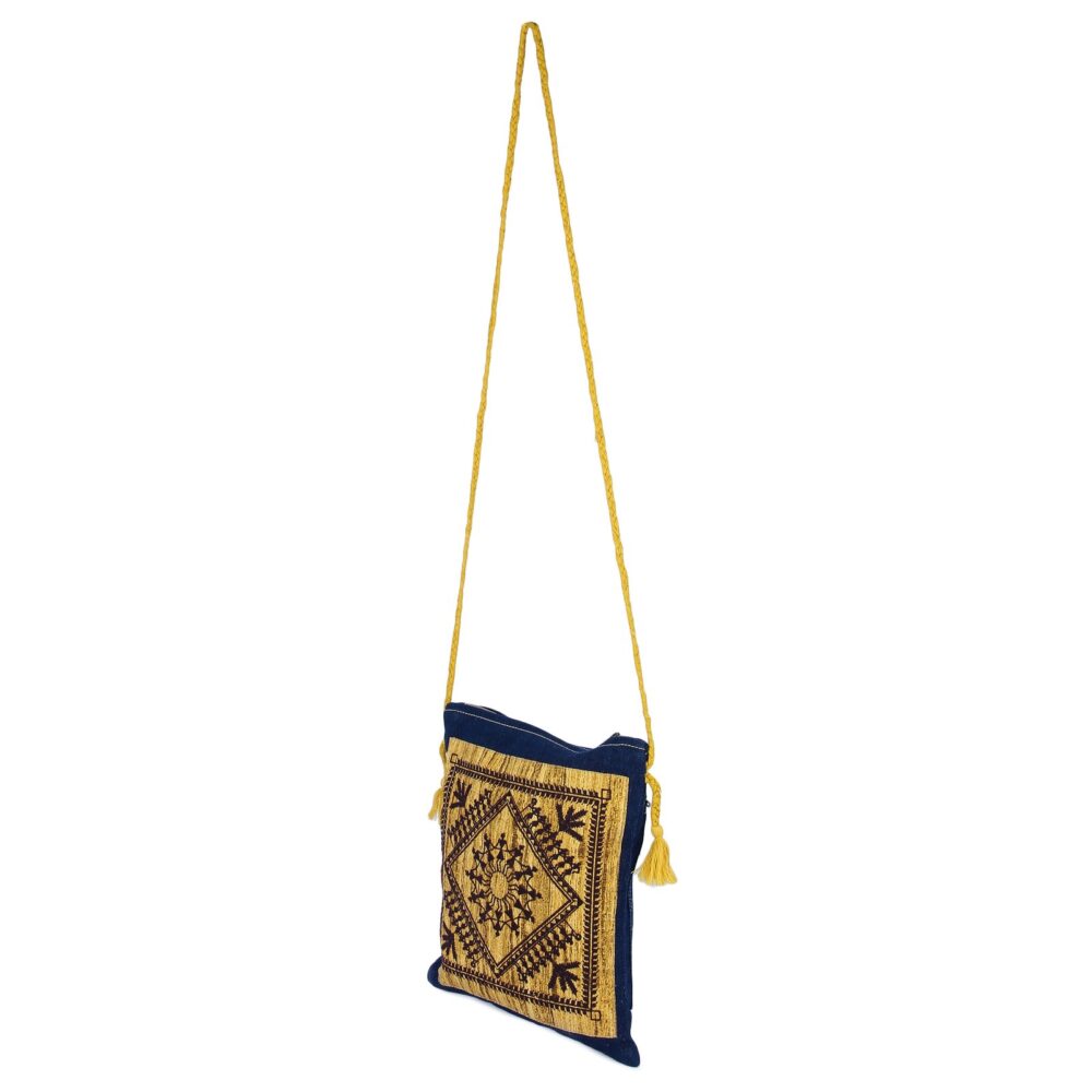 Denim Embroidery Sling Bag (Warli art) - Image 2