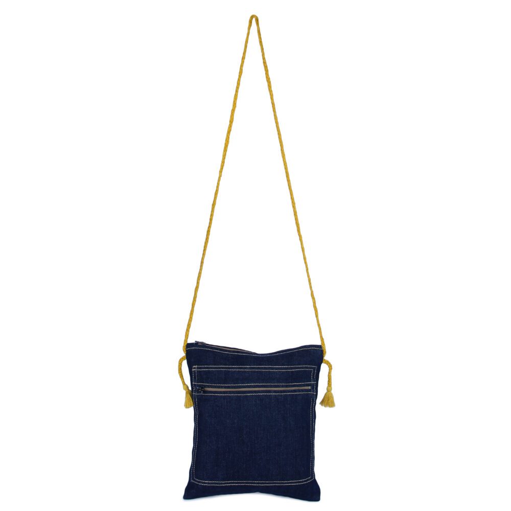Denim Embriodery Sling Bag - Image 2