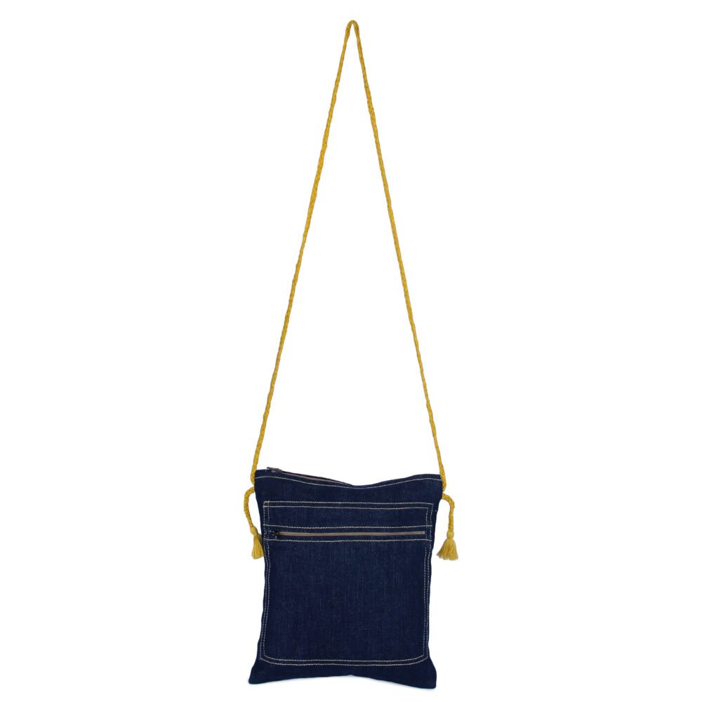 Denim Embroidery Sling Bag - Image 2