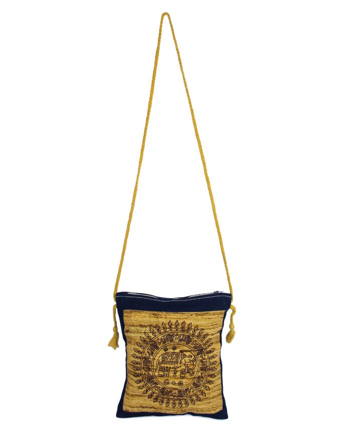 Denim Embroidery Sling Bag
