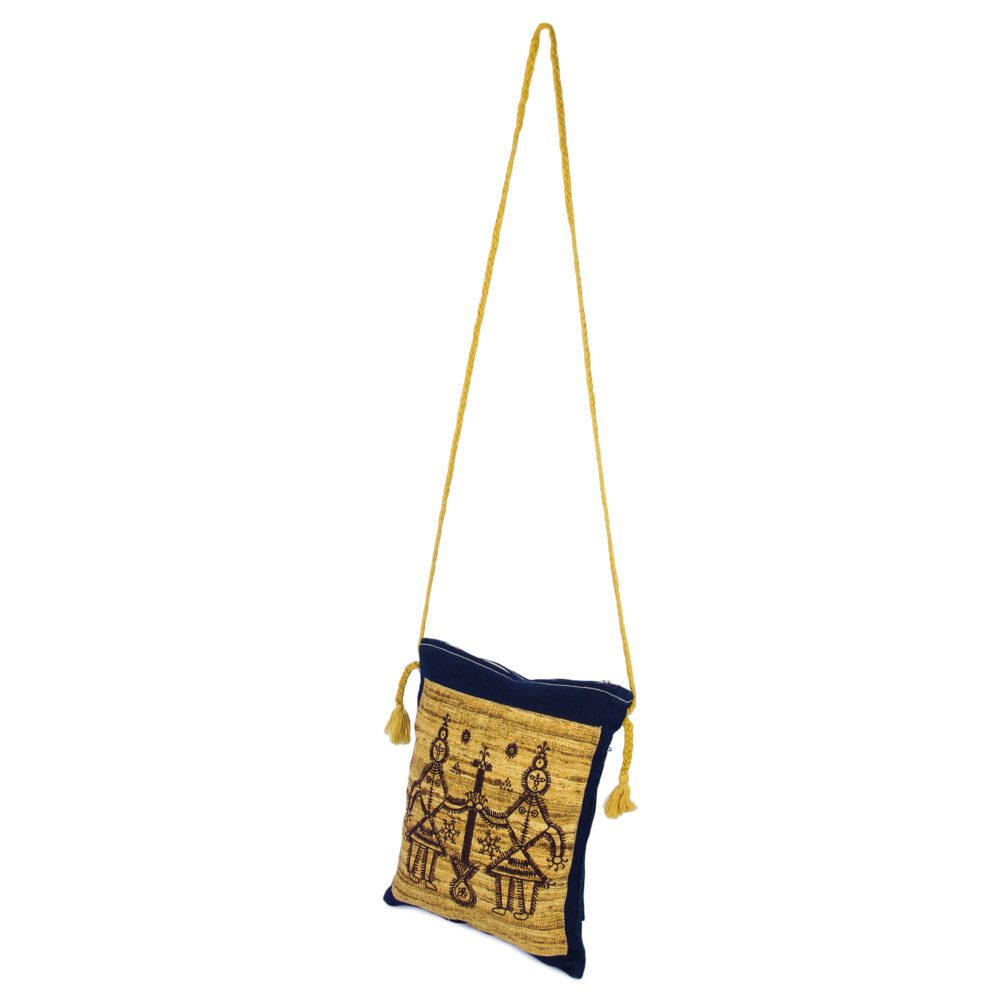 Denim Embroidery Sling Bag - Image 3