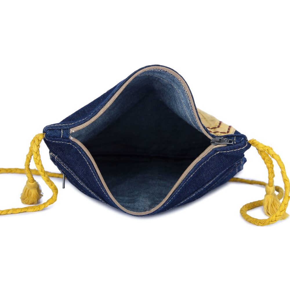 Denim Embroidery Sling Bag - Image 5