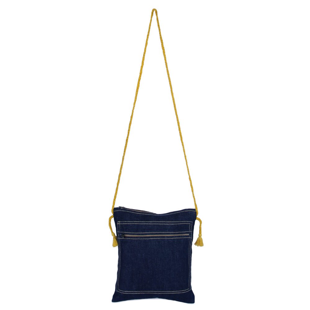 Denim Embroidery Sling Bag - Image 2