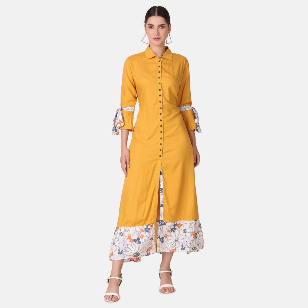 Rayon Front Slit Dress