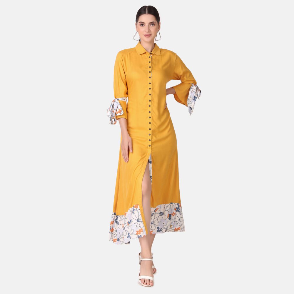 Rayon Front Slit Dress - Image 3