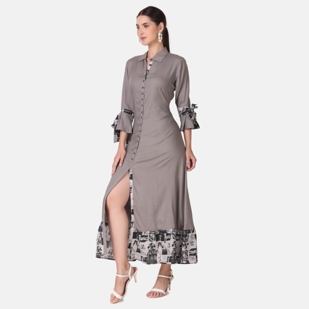 Rayon Front Slit Dress - Image 17