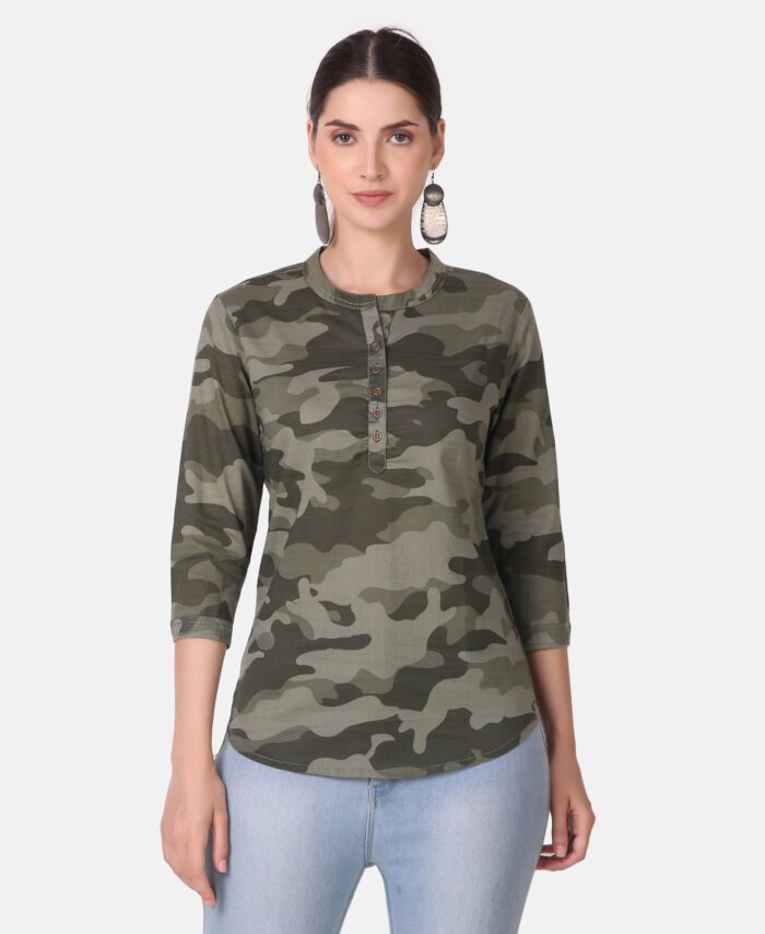 Military Print Cotton Top