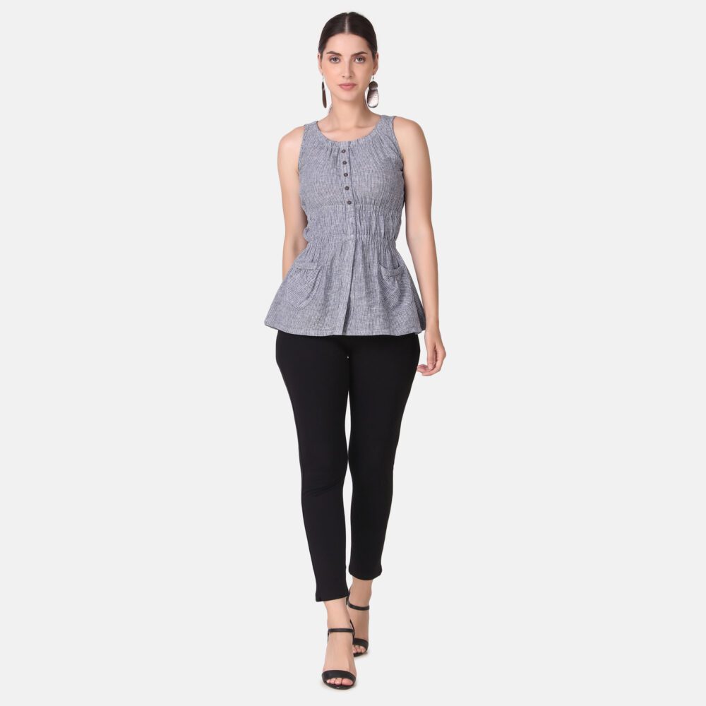 Cotton Front Slit Top - Image 3