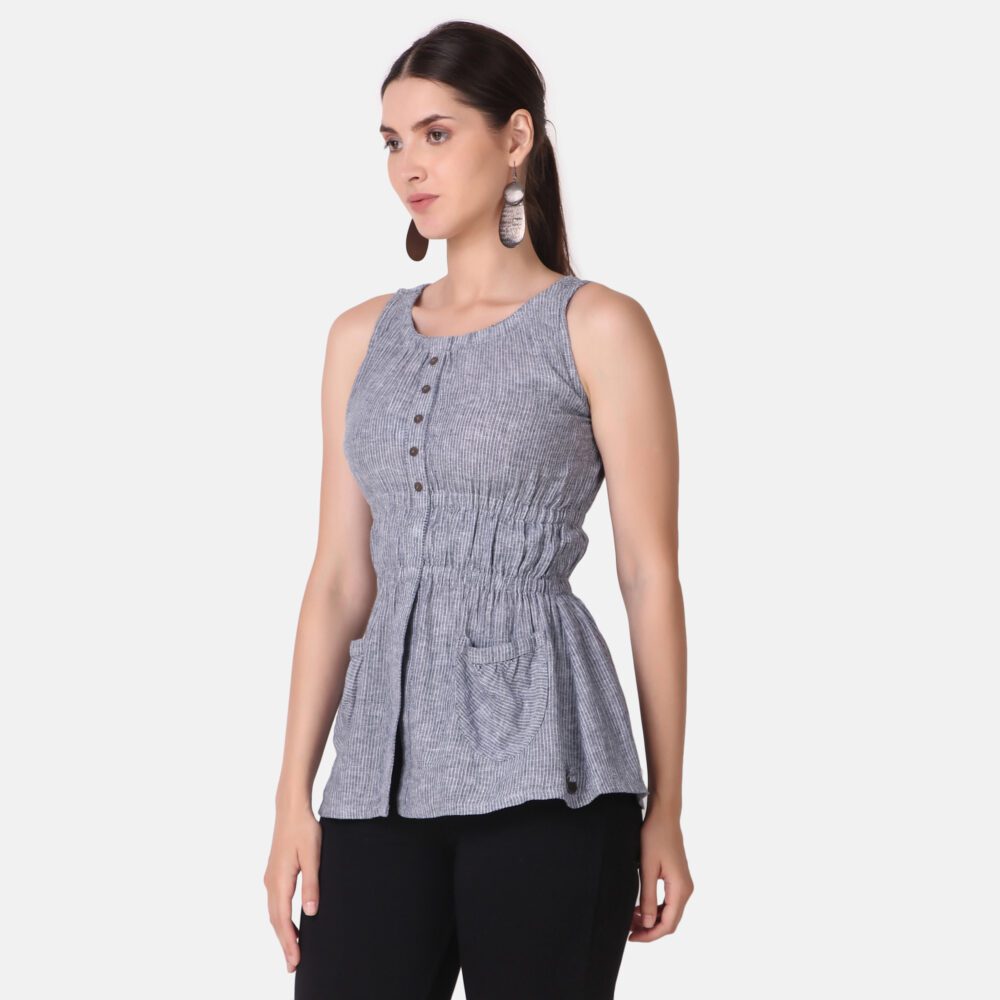 Cotton Front Slit Top - Image 4