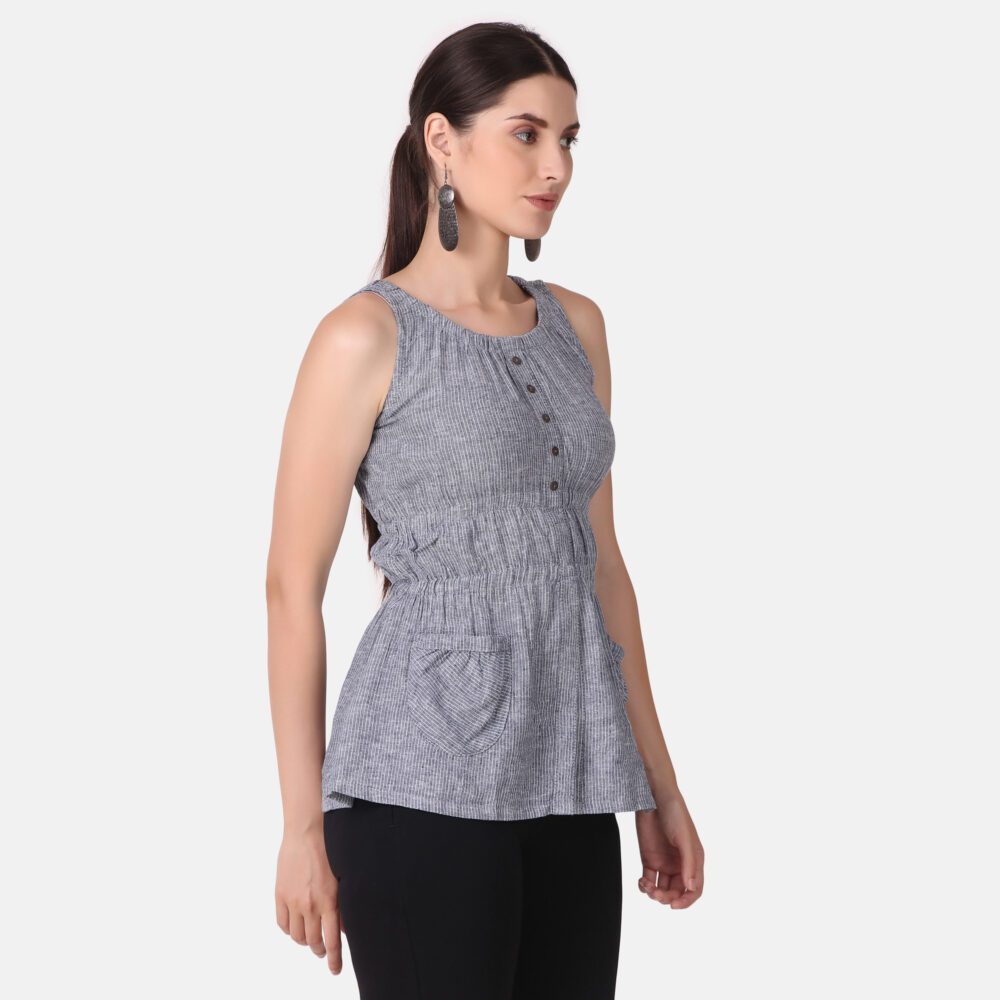 Cotton Front Slit Top - Image 5