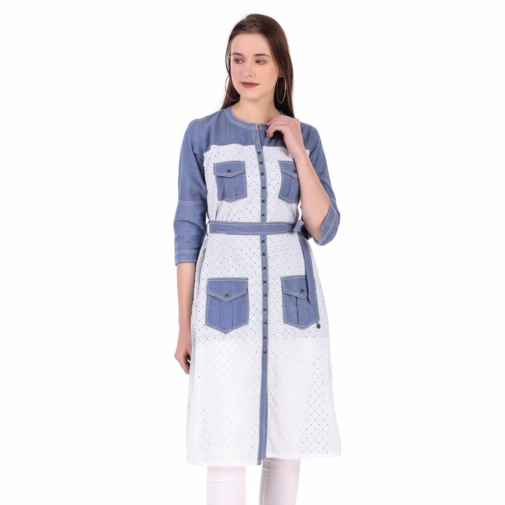 Cotton Kurti Blue - Image 3