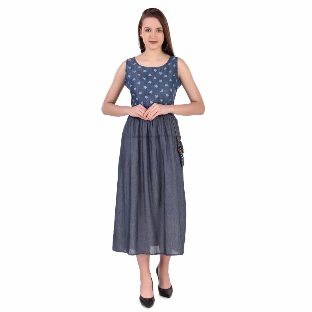 Denim Dress with Sling Bag