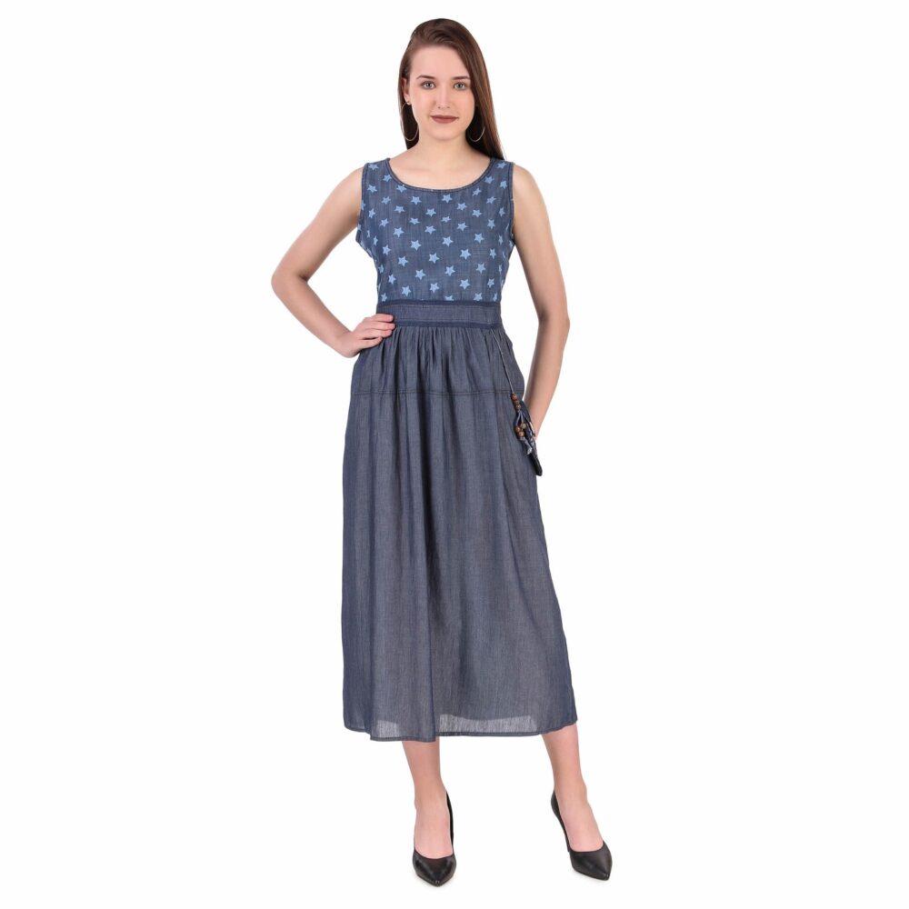 Denim Dress with Sling Bag - Image 3