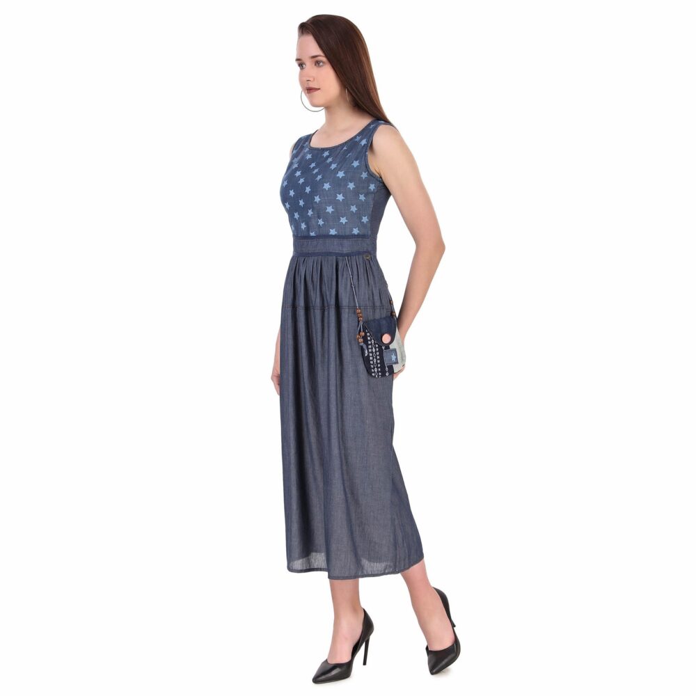 Denim Dress with Sling Bag - Image 5